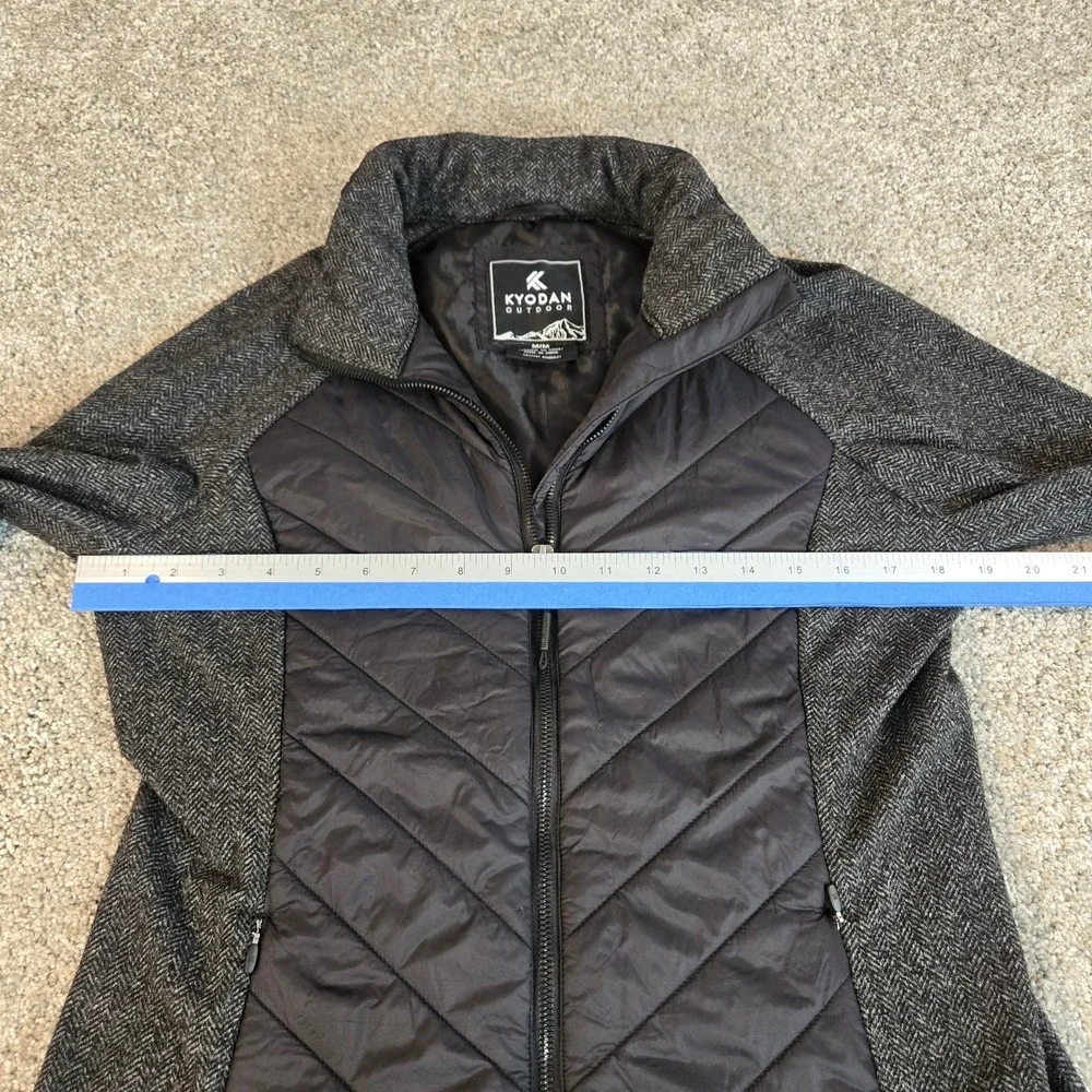 Kyodan Hybrid Jacket Womens Medium‎  Black Full Zip Stretch Puffer Outdoor